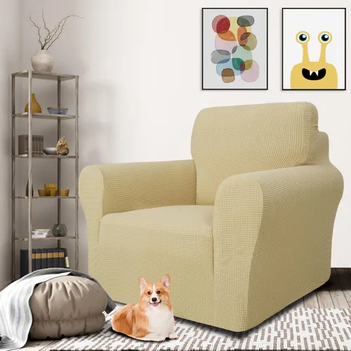 Vista 2 de MAXIJIN Funda elástica para silla con brazos, 1 pieza para sofá o silla de estar, funda antideslizante (31-46 pulgadas), protector de muebles que se