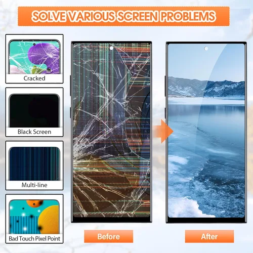 Vista 3 de Incell - Pantalla de repuesto para Samsung Galaxy Note 10 Plus para Samsung Note 10+, pantalla LCD SM-N975U, piezas de reparación con marco
