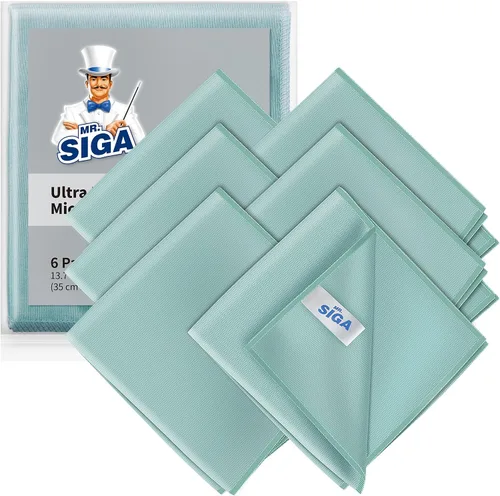 Vista 8 de MR.SIGA Paños de microfibra ultra finos para vidrio, paquete de 12, 35 x 40 cm 13.7" x 15.7