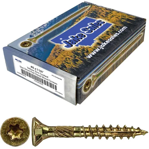 Vista 280 de 8 x 1 revestimiento exterior recubierto de bronce, tornillo de madera multiusos compatible con ACQ, cabeza plana Torx/Star Drive de 1 libra, 288
