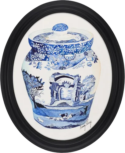 Vista 4 de Stein Design Marcos ovalados – Marcos ovalados acabados a mano con parte trasera abierta para lienzo, no incluye vidrio ni respaldo - [Negro - 5"x7"]