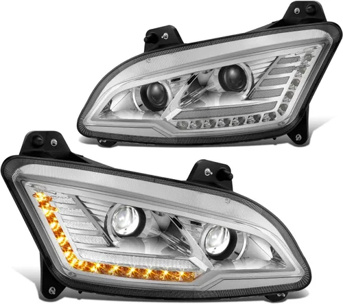 Vista 14 de DNA MOTORING HL-HAY-013-BK - Par de anillos de halo LED duales, señales de giro secuenciales, faros delanteros para proyector de haz alto/bajo, Negro