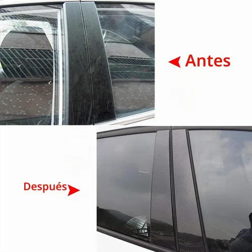 Vista 7 de x xotic tech Calcomanía precortada para cubierta de ventana lateral de poste de pilar, compatible con Toyota Rav4 2013-2018 (vinilo de carbono)