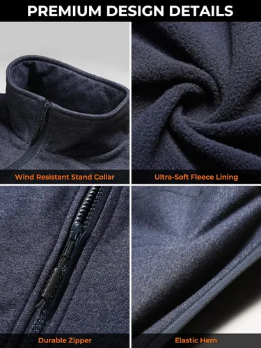 Vista 4 de ORORO Chaleco térmico de forro polar para hombre con batería