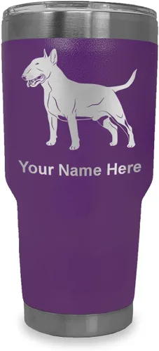 Vista 11 de LaserGram Vaso aislado al vacío de 20 onzas, perro Bull Terrier, grabado personalizado incluido (negro) Engraved Gift for Dog Lovers, Vacuum