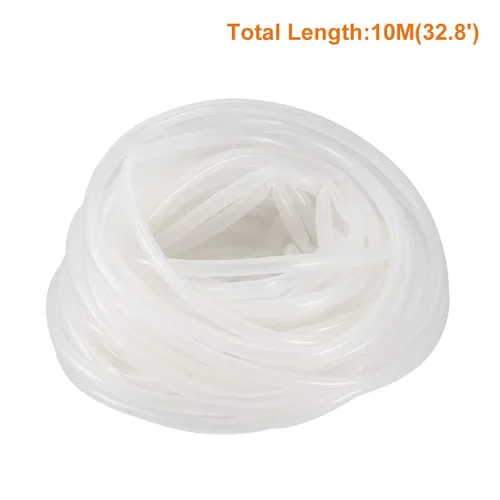 Vista 3 de uxcell Tubo de silicona de 0.039 in ID X 0.079 in OD 32.8 'Tubo flexible de goma de silicona Tubo de manguera de aire de agua transparente