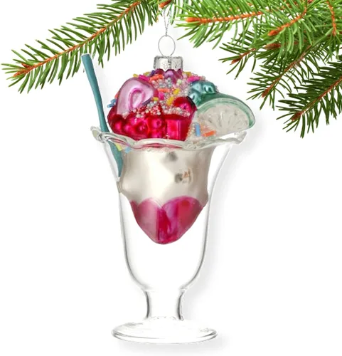 Vista 2 de Adornos de vidrio soplado para árbol de Navidad, juego de 2