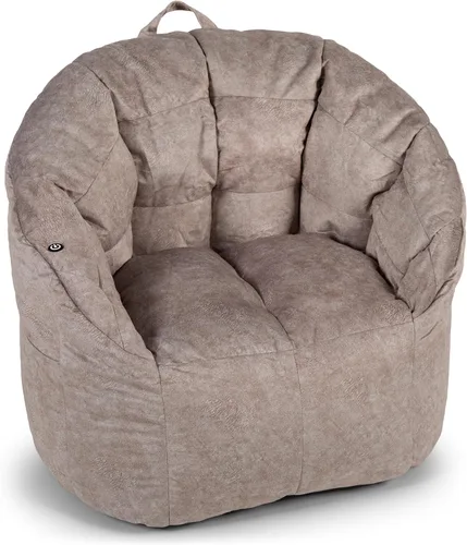 Vista 28 de Big Joe Milano - Silla de Puf con Cuero Montana Negro Vibe