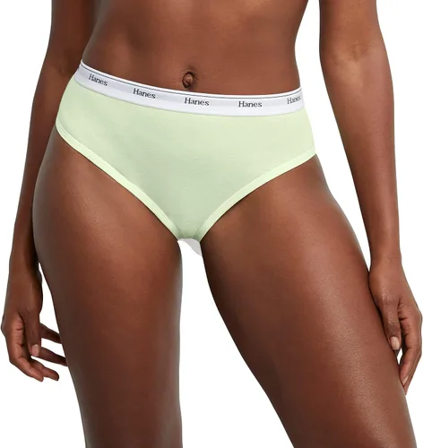 Vista 2 de Hanes Women's Originals Hi-Leg Panties, Breathable Stretch Cotton Underwear, Assorted, 6-Pack