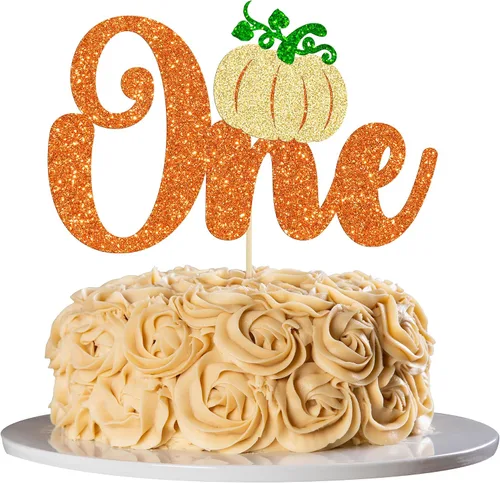 Vista 8 de 24 adornos para cupcakes de calabaza para niños o niñas con purpurina para revelación de género, decoración para cupcakes de calabaza, pies