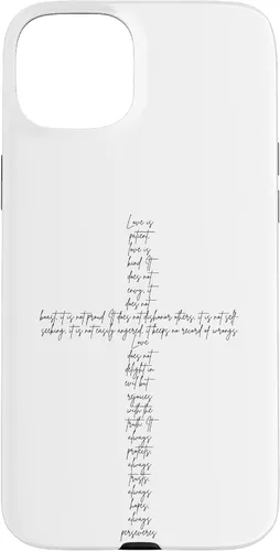 Vista 9 de Funda con cruz cristiana para iPhone 12/12 Pro 1 Corinthians 13