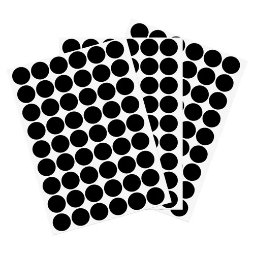 Vista 20 de uxcell 1 Hoja/140 Piezas de Pegatinas para Cubrir Agujeros de Tornillo, 12 mm de Diámetro, PVC Autoadhesivas, Tapas a Prueba de Polvo para Muebles