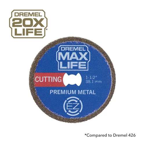 Vista 3 de Dremel Max Life EZ506HP Rueda de Corte de Metal Premium de Alto Rendimiento de 1-12" (38.1mm), Azul