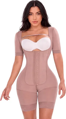 Vista 10 de SHAPE CONCEPT 387 Fajas Colombianas Moldeadoras Tummy Control Shapewear Mangas Beige