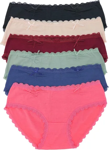 Vista 4 de ToBeInStyle Women's 6-Pack Everyday Essential Bikini & Hipster Panties
