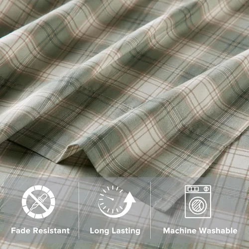 Vista 41 de Comfort Spaces Sábanas 100% Algodón Twin XL, Transpirables, Naturalmente Frescas, Sábanas de Algodón Suave con Bolsillo Elástico de 14 Pulgadas que