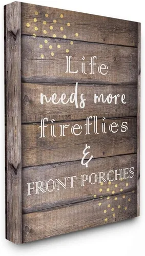Vista 8 de Stupell Industries Fireflies Country Life Home - Letreros y placas con textura de madera, multicolor