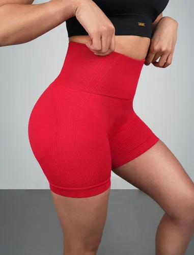 Vista 4 de FRESOUGHT Pantalones cortos de ciclismo para mujer, con control de abdomen, cintura alta, sin costuras, acanalados, para yoga, yoga, pantalones