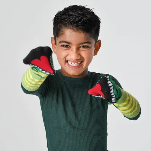 Vista 2 de Puppet Socks - Calcetines divertidos de animales novedosos - Calcetines locos para niños y niñas - Calcetines divertidos para niños y niñas