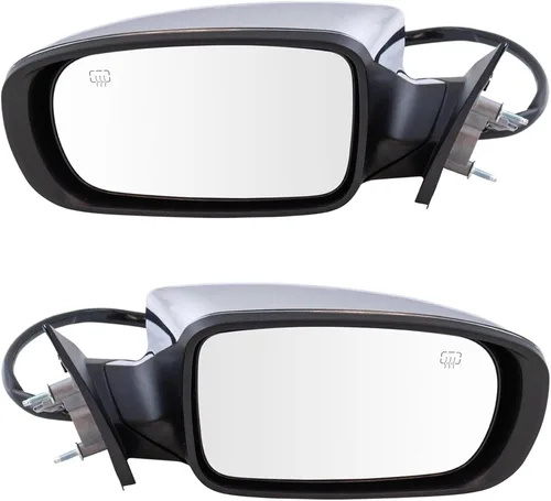 Vista 226 de TRQ Conjunto de 2 piezas de espejo lateral para conductor y pasajero, ajuste eléctrico, sin calefacción, sin memoria, color negro, compatible