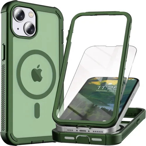 Vista 45 de Funda magnética para iPhone SE 3ª y 2ª [protector de pantalla] [compatible con MagSafe] [protección contra caídas de grado militar]