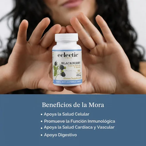 Vista 4 de Eclectic Institute Fruta de mora cruda fresca liofilizada sin OMG 90 CT (480 mg)
