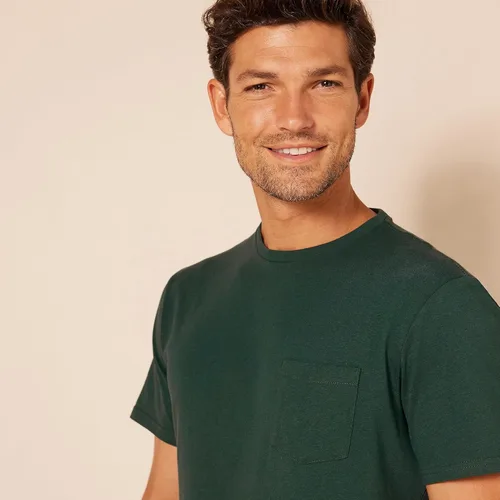 Vista 5 de Tienda Essentials Camiseta ajustada de manga corta con cuello redondo para hombre, paquete de 2