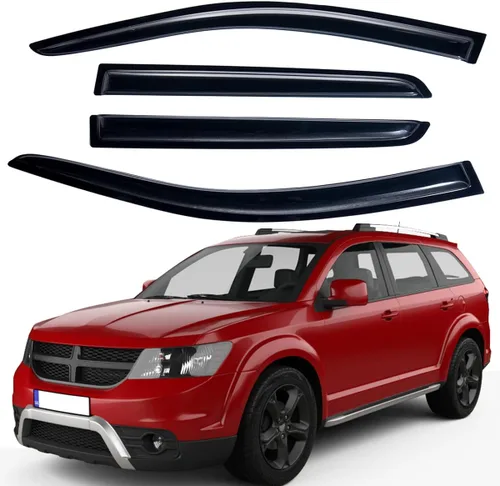 Vista 6 de Lightronic Visera de ventana de ventilación automática con clip extra duradera en el canal, se adapta a Dodge Journey 2009-2020, protección UV