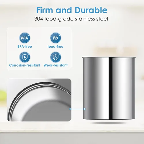 Vista 7 de Sistema de filtro de agua por gravedad AQUA CREST, sistema de mostrador de acero inoxidable 304 con 4 filtros y soporte antideslizante, reduce