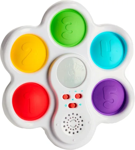 Vista 2 de Chuckle & Roar - Pop It! and Learn - Juguete educativo y electrónico que hace pop - Aprende números y letras en español o inglés - Ideal para edades