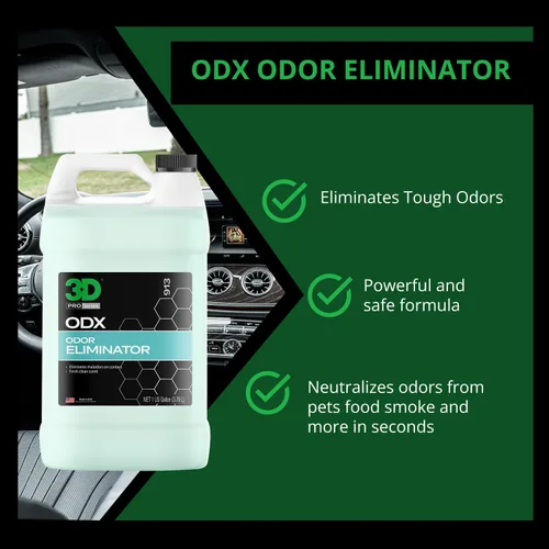 Vista 3 de 3D ODX - Eliminador de olores automotriz - Desodoriza mascotas, alimentos, humo y otros olores persistentes - Aroma fresco y limpio - Ideal