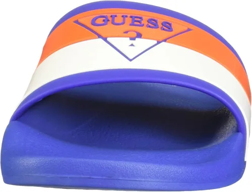 Vista 2 de GUESS Sandalias Edeno Slide para hombre, Azul (Medium Blue)