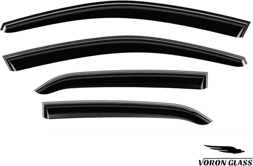 Vista 8 de Voron Glass - Protectores de lluvia con cinta adhesiva extra duraderos para Toyota Corolla 2009-2013, deflectores de ventana, viseras de Para