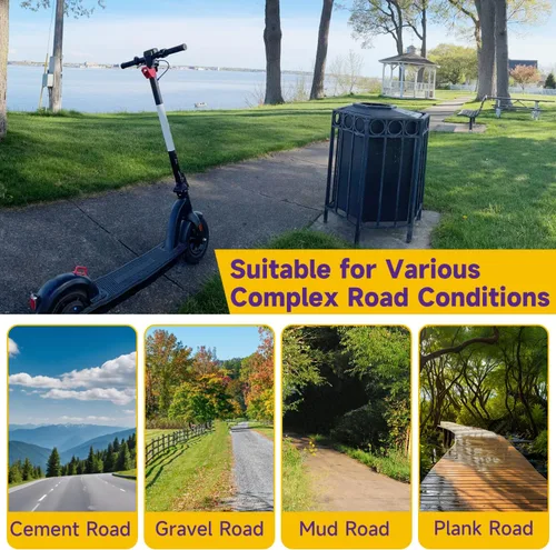 Vista 5 de HIAORS Juego de neumático y cámara de aire 10x2.125 de repuesto para patinete eléctrico Segway D40X F20 F30 F40, neumático de 25 cm para Gotrax G4