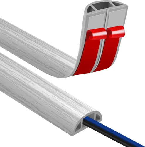 Vista 31 de JAHOMFAI Cubierta para cables de piso 1m de largo, cubiertas para cables en el suelo para proteger los cables y prevenir riesgos de caídas, fácil