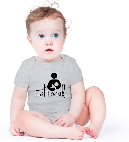 Vista 2 de AW Fashions Eat Local - Body para bebé, divertido y adorable mameluco para recién nacidos, traje unisex