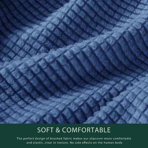Vista 4 de CHUN YI Funda elástica para sofá de 1 pieza, funda protectora suave de Jacquard con elastano, estampado a cuadros y parte inferior elástica
