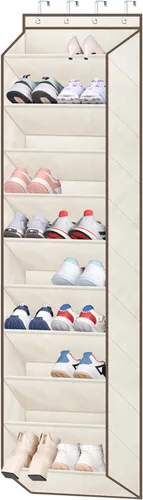 Vista 17 de SLEEPING LAMB Zapatero para puerta, organizador de zapatos para puerta de niños para colgar en el armario, almacenamiento estrecho para zapatos