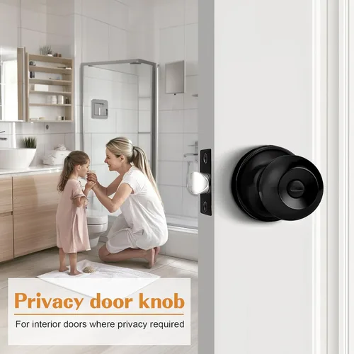Vista 2 de Probrico - Perilla interior para puerta de baño, manija de puerta sin llave para dormitorio, juego de cerradura para puerta interior con perilla
