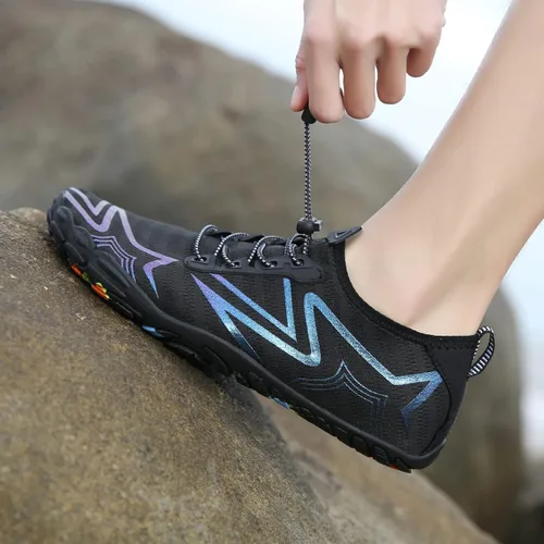 Vista 9 de Whatseaso Zapatos acuáticos para mujeres y hombres, de secado rápido, zapatos descalzos para buceo, natación, surf, aqua, caminar, playa, yoga