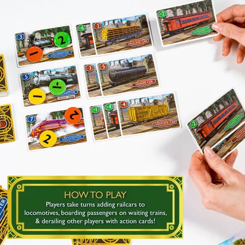 Vista 3 de Calliope Games Station Master - Juego de mesa de estrategia de ferrocarril para noche de juegos en familia - Diversión para niños y adultos - 2-6