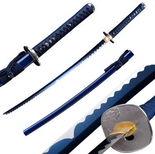 Vista 12 de Fidestisan Estilo Monte Fuji 2.21IB 101 cm Espada Samurai Katana Japonesa Real de Acero de Primavera 1065 Hoja con Hamon Artificial, Tang Completo