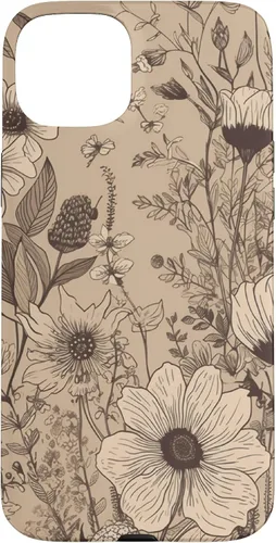 Vista 9 de Funda para iPhone 12 Pro Max Beige Tan Wildflower Floral Minimal Flower Boho