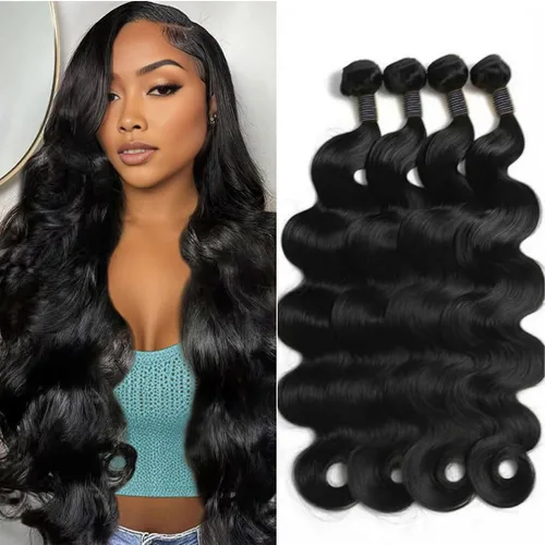 Vista 14 de Manojos de cabello humano ondulado de 20 pulgadas, 12A, 100% sin procesar, cabello virgen brasileño, ondulado, extensiones de cabello humano