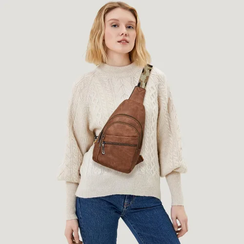 Vista 7 de Bandolera cruzada para mujer, riñoneras para mujer, bolsa de pecho para el trabajo y compras