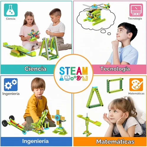 Vista 6 de makerzoid Kit de robot de construcción, más de 370 bloques de construcción educativos, más de 100 modelos, juguete de robot STEM para niños a partir
