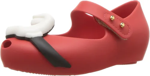 Vista 6 de Zapato Mini Melissa Ultragirl + Disney, estilo bailarina, Mary Jane, para niña Lila con purpurina transparente.