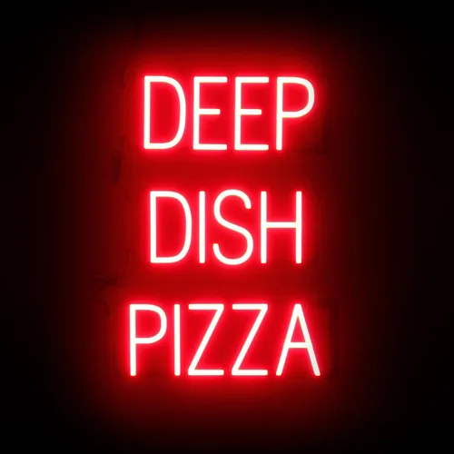 Vista 21 de SpellBrite Cartel PIZZA Letrero relacionado con pizza con aspecto de neón, fuente de luz LED azul 17.6 x 6.3 pulgadas Ultra-Bright