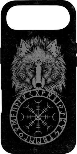 Vista 27 de Viking Aegishjalmur Runes Fenrir Odin Helm of Awe Phone Case for iPhone 17