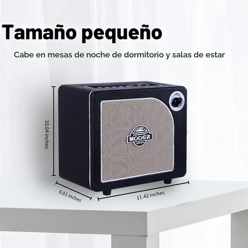 Vista 4 de MOOER Combo de amplificador de guitarra de 15 W, amplificador de práctica con 9 modelos de amplificador digital, altavoz de 6.5 pulgadas, Bluetooth